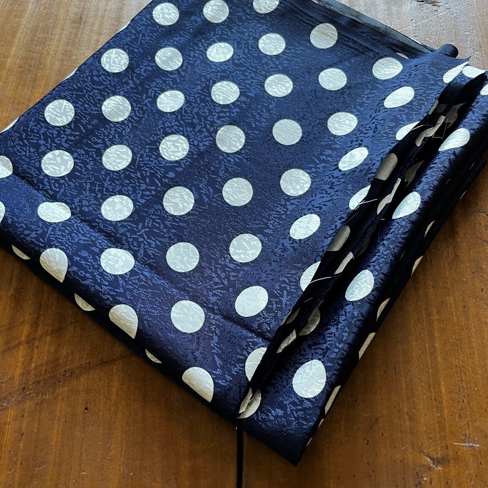 Navy Blue and White Polka Dot Sheet Apparel Fabric